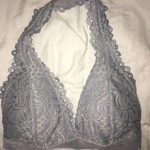 Gray Laced Bralette w Removable Pads